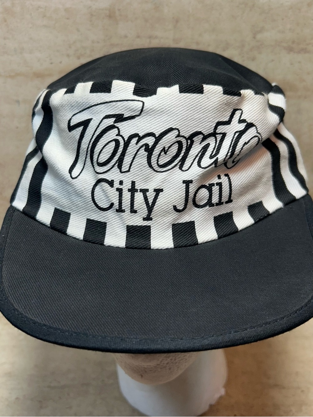 Vintage Toronto City Jail Hat Pillbox SnapBack Cap Black White Clean Nice Snaps